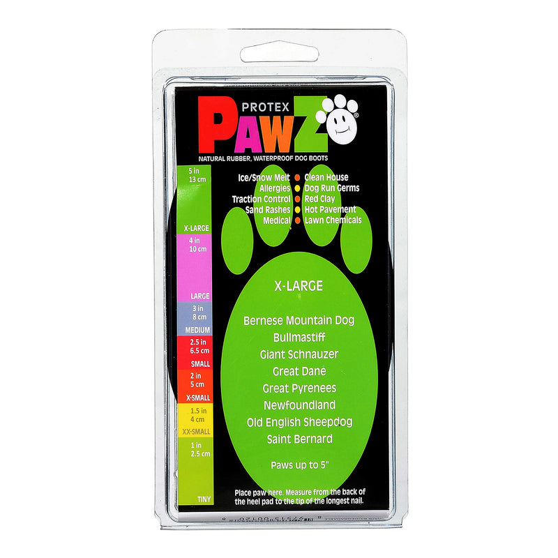 Pawz Dog Boots (X-Large) | Dog Paw Protection with Dog Rubber Booties | Dog Booties for Winter, Rain and Pavement Heat | Waterproof Dog Shoes for Clean Paws - PawsPlanet Australia