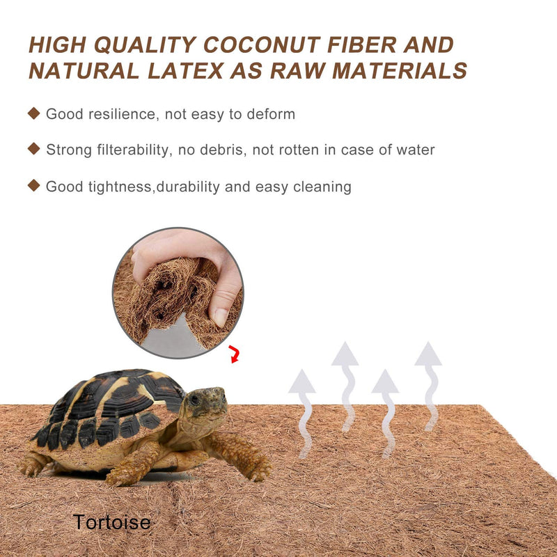 WUHOSTAM 4 Pack (12×20 Inch) Reptile Terrarium Bedding Substrate Liner Natural Coconut Fiber Carpet Mat for Tortoise,Lizard,Snake,Chameleon - PawsPlanet Australia