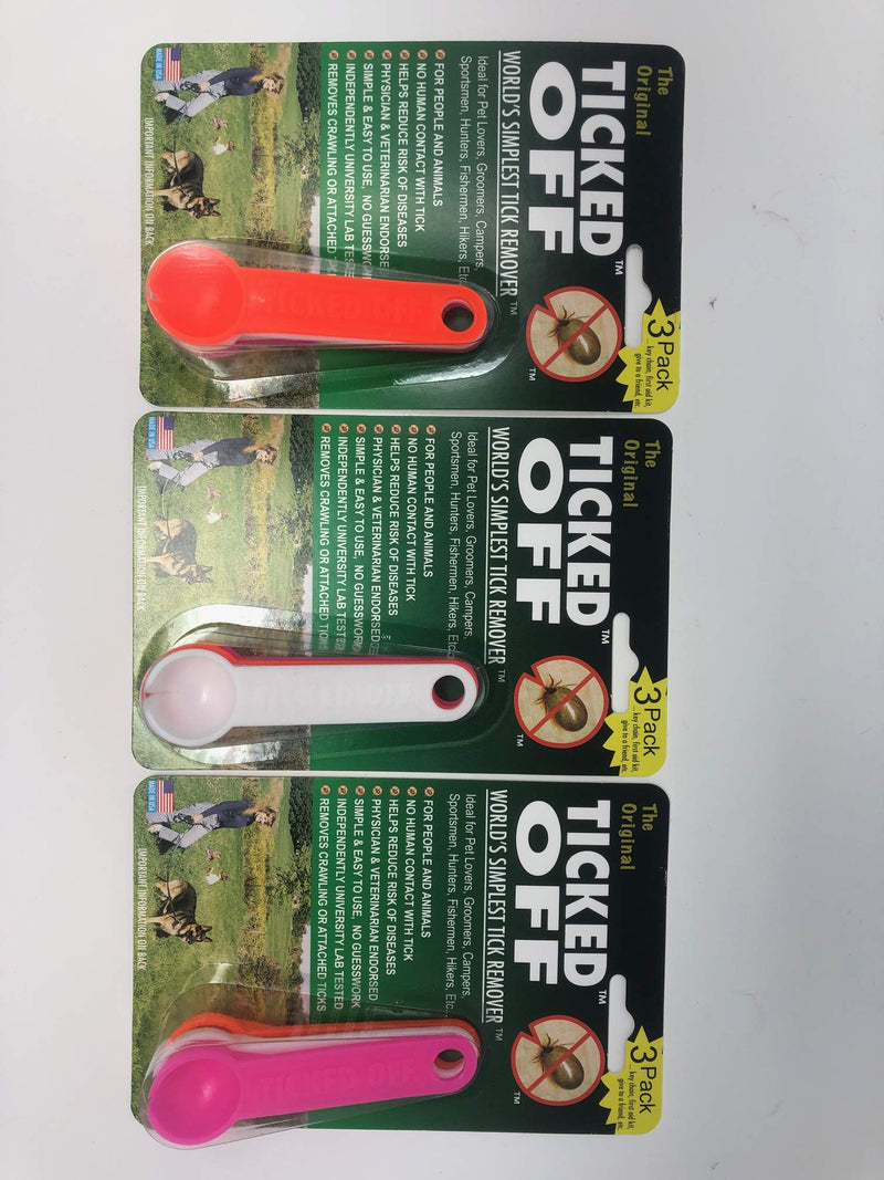 Ginesis The Original Ticked Off Tick Remover Three (3) Pack with Key Hole 9 Total Tools 3 Packs of 3 - PawsPlanet Australia