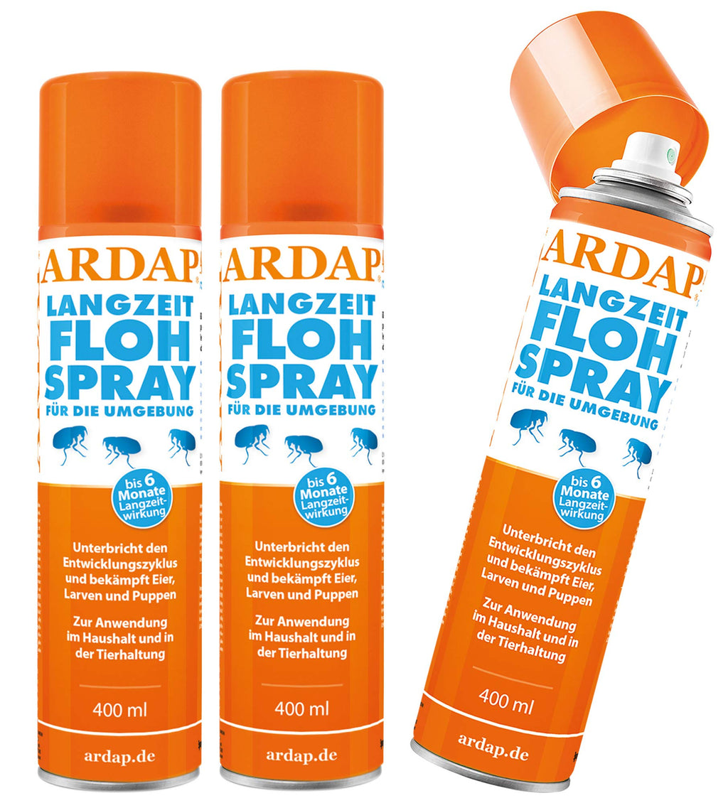 Quiko 3 x 400 ml Ardap long-term flea spray for the environment long-term effect - PawsPlanet Australia