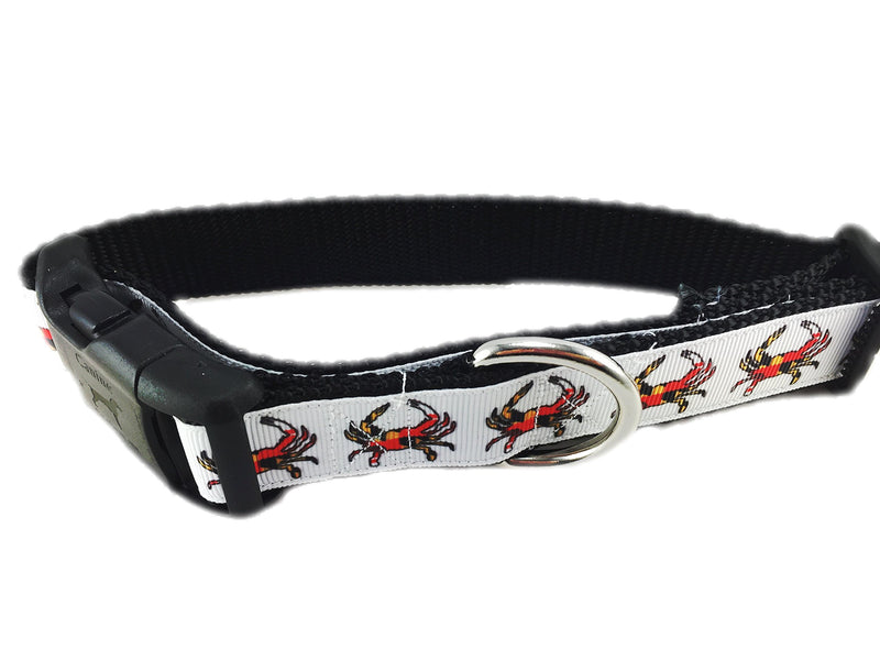 [Australia] - Caninedesign, Maryland Crab Dog Collar, 1 inch, Nylon, Side Release Buckle, Adjustable, Medium and Large Large 15-22" 