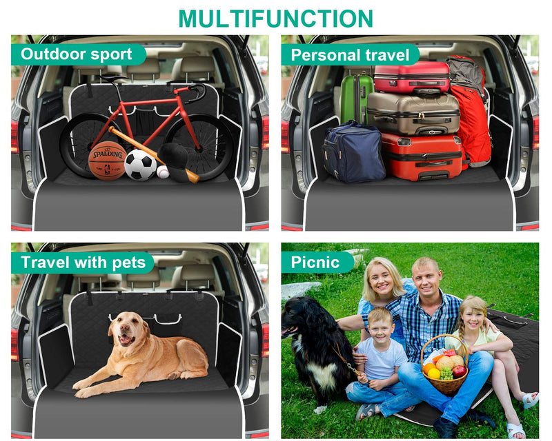 pecute Car Boot Liners for Dogs, SUV Boot Cover Protector – Waterproof, Dirt Resistant with Side and Bumper Protector Dog Cargo Liner for SUVs, Trucks(Small Size 185x102cm) S: 185 x 102 cm - PawsPlanet Australia