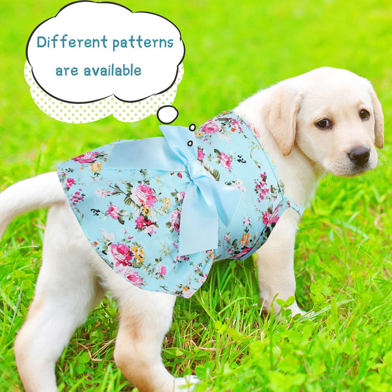 4 Pieces Puppy Dog Princess Dress Dog Bowknot Dress Cute Rosette Sundress Apparel Summer Puppy Floral Vest Dress Dog for Small Pet Dog Cat Outfits (S) - PawsPlanet Australia