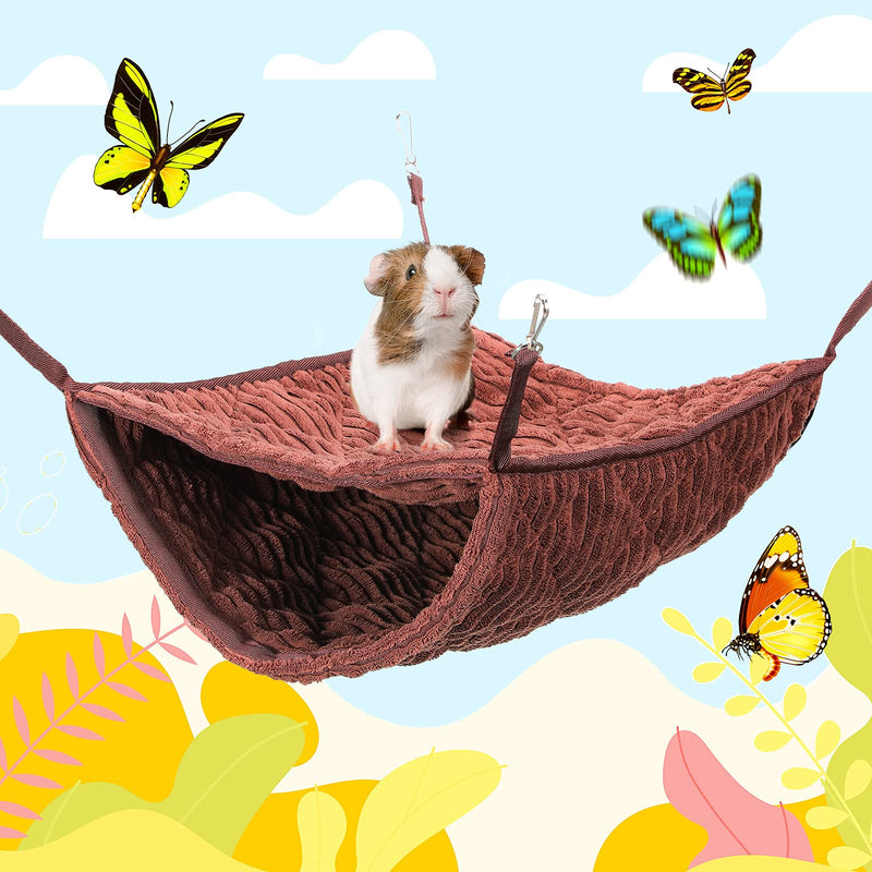 Small Animal Double Layer Hammock and Hamster Hanging Tunnel Hammock Small Pet Cage Hammock Small Animals Hanging Tunnel Hamster Bed for Guinea Pig and Hamster, Hedgehogs, Rats, Brown - PawsPlanet Australia