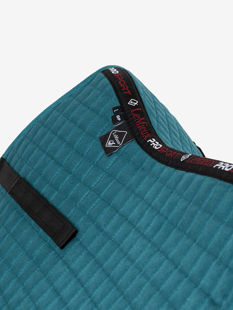 LeMieux Suede GP Square Saddle Pad - Horse Riding Dressage with Soft Bamboo Lining - Sweat Absorbing and Comfortable S/M Peacock - PawsPlanet Australia