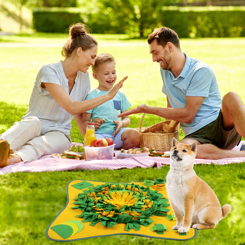 Aumket Snuffle Mat for Dogs,Interactive Food IQ Toy, Dog Training Pad to Encourages Natural Foraging Skills and Release Stress (Yellow-Green) Yellow-Green - PawsPlanet Australia