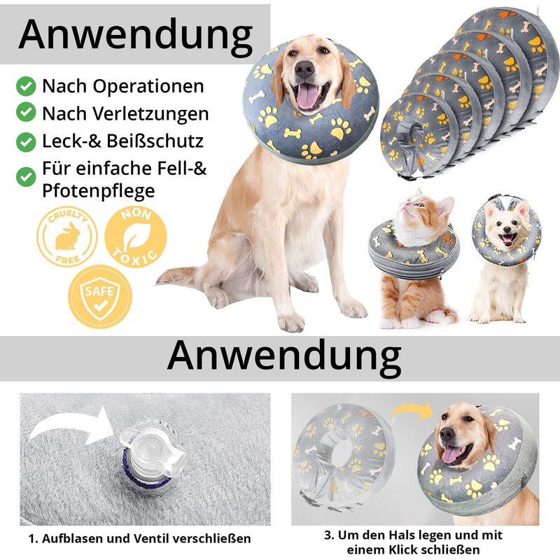 Neck collar for dogs and cats inflatable leak protection neck collar dog collar soft surgical collar XL OMH_Dog collar_XL - PawsPlanet Australia