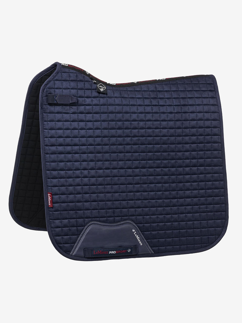 LeMieux Prosport Suede Square Dressage Saddle Pad L Navy - PawsPlanet Australia