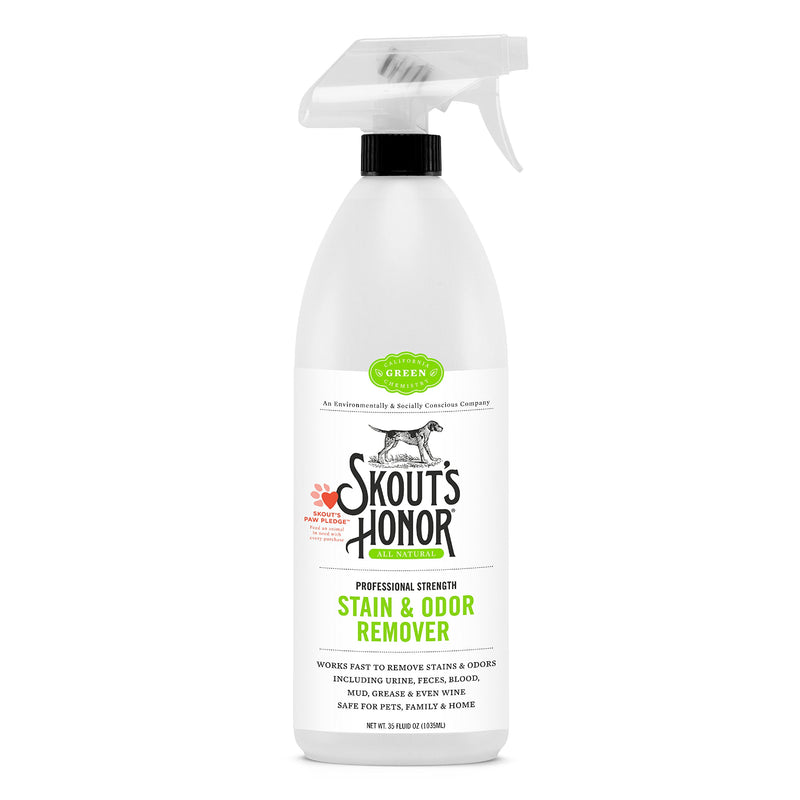 Skout’s Honor: Professional Strength Stain and Odor Remover - 35 oz. Trigger Spray Bottle - Deodorize and Clean Pet Stains, Dog Crates, Carpets, Furniture and Other Water-Safe Surfaces - Laundry Safe - PawsPlanet Australia