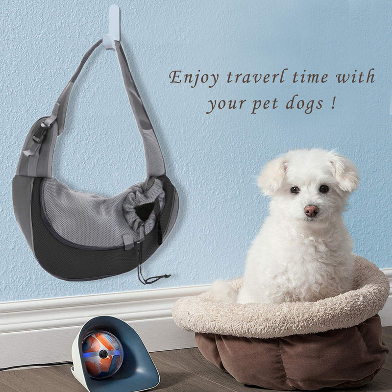 [Australia] - EVBEA Dog Carrier Sling Front Pack Cat Puppy Carrier Purse Breathable Mesh Travel for Small or Medium Pet Dogs Cats Sling Bag S(Up to 6 lbs) Black Gray 
