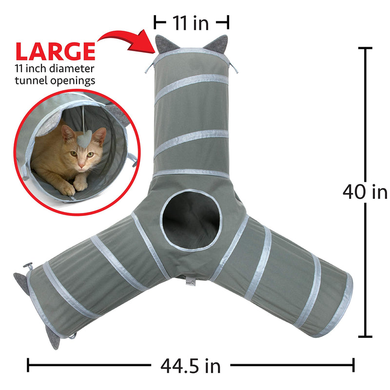 Kitty City Pop-up Cat Cube, Cat Tunnel, Cat Bed, Tunnel, Cat Toys, for Cat and Kitty Gray Tunnel - PawsPlanet Australia