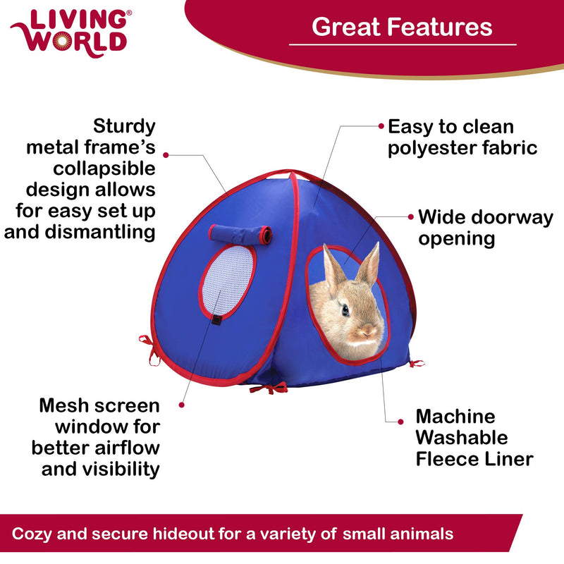 Living World Tent for Pets, Blue/Red - PawsPlanet Australia