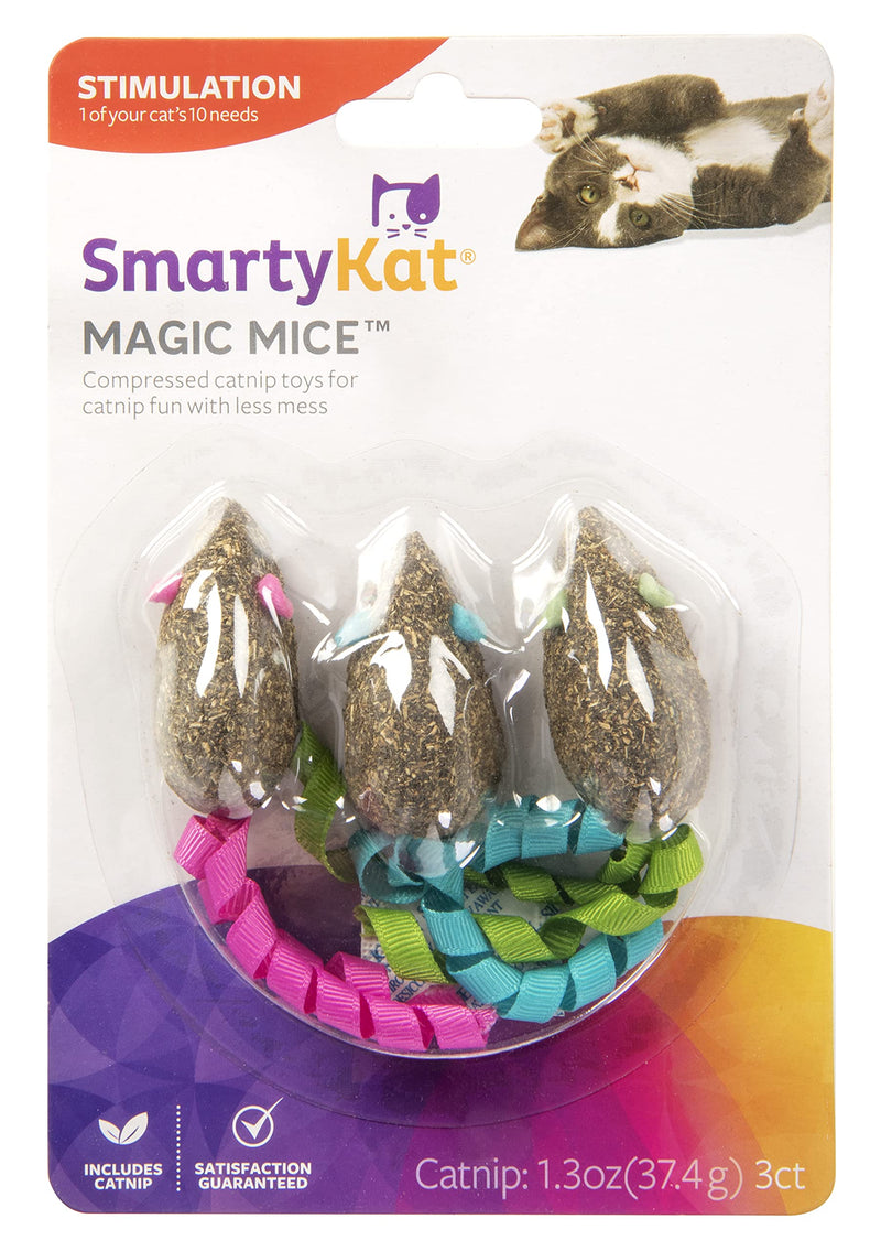 SmartyKat Catnip Toys for Cats & Kittens, Stimulating, Fun & Engaging Play - Multiple Sets & Styles Magic Mice, 3-Set - PawsPlanet Australia