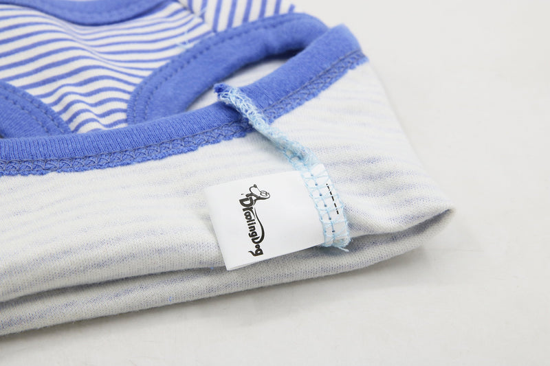 [Australia] - DroolingDog Pet Striped Clothes Plain Cotton T Shirt X-Small Blue 