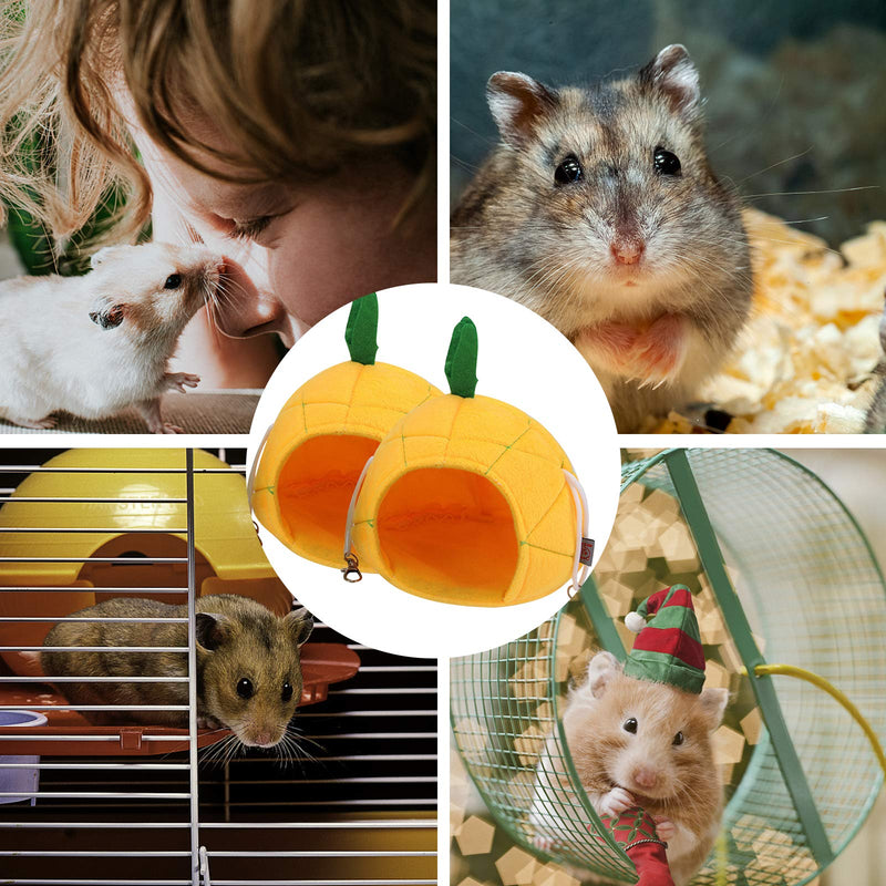 2 Pcs Hamster Bed Hamster Cages Accessories, Hamster House and Hamster Hammock Set, Hamster Hideout Bedding for Mini Small Animal Mice, Sugar Glider, Chinchilla, Guinea Pig, Hedgehog, Squirrel - PawsPlanet Australia