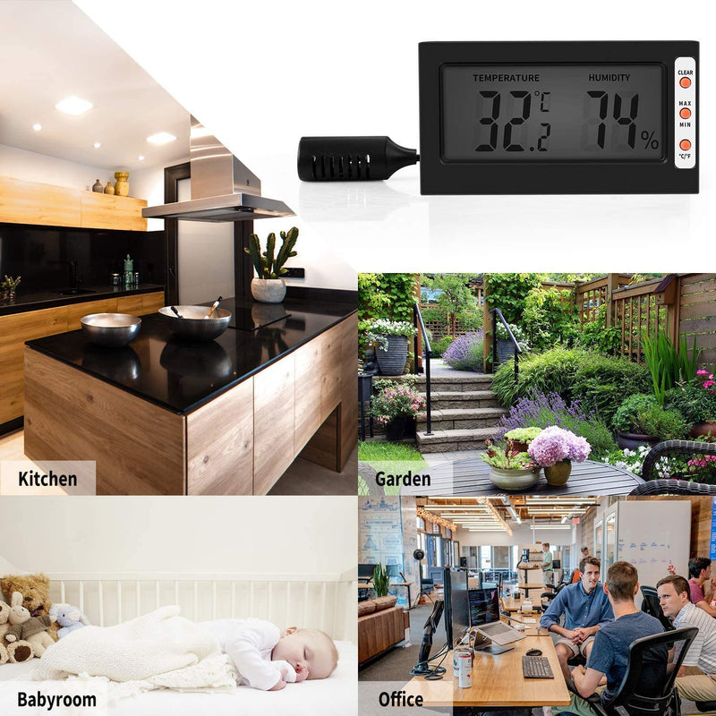 Simple Deluxe 8W/16W/24W Reptile Heat Mat Under Tank Heater Terrarium Warmer Heating Pad, Digital Thermometer&Hygrometer with Humidity Probe for Amphibian and Small Pet, Multi Sizes 6 X 8 Inch - PawsPlanet Australia