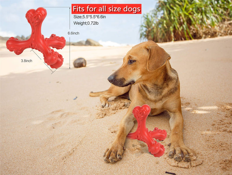 [Australia] - CVALIN Dog Chew Toys for Aggressive Chewers Dog Bones Teeth Cleaning Teething Toy, Dog Toys Chewers Indestructible，Durable Natural Rubber Food Grade Chew Toys for Medium and Large Dogs 