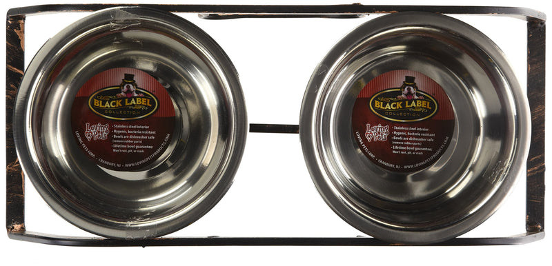 [Australia] - Loving Pets Black Label Collection Rustic Bone Diner for Dogs, Aged Copper 1 Pint 