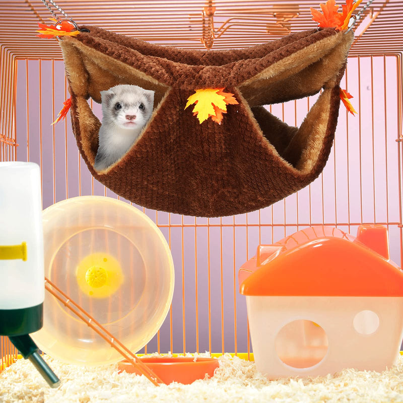 2 Pieces Guinea Pig Hammock and Hideout Tunnel Set, Double Layer Hammock and Hamster Hanging Tunnel Hammock for Guinea Pigs Rat Hamster Ferret Chinchilla Small Animals - PawsPlanet Australia