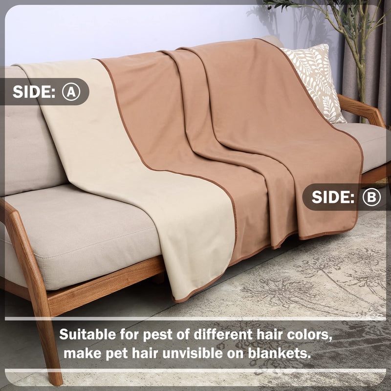 Catalonia Classy Waterproof Blanket for Sofa, Washable Couch Cover Bed Protector, Reversible Soft Blanket Throw for dogs 203 x 152cm Dk Taupe/Lt Taupe Dk Taupe / Lt Taupe - PawsPlanet Australia