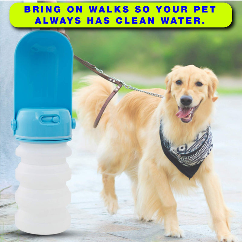 [Australia] - Genericc Pet Hydration Portable Foldable & Collapsible Dog Water Bottle for Dogs & Cats. Travel Size Water Dispenser with Collapsible Bowl All Pets Big or Small BLUE 