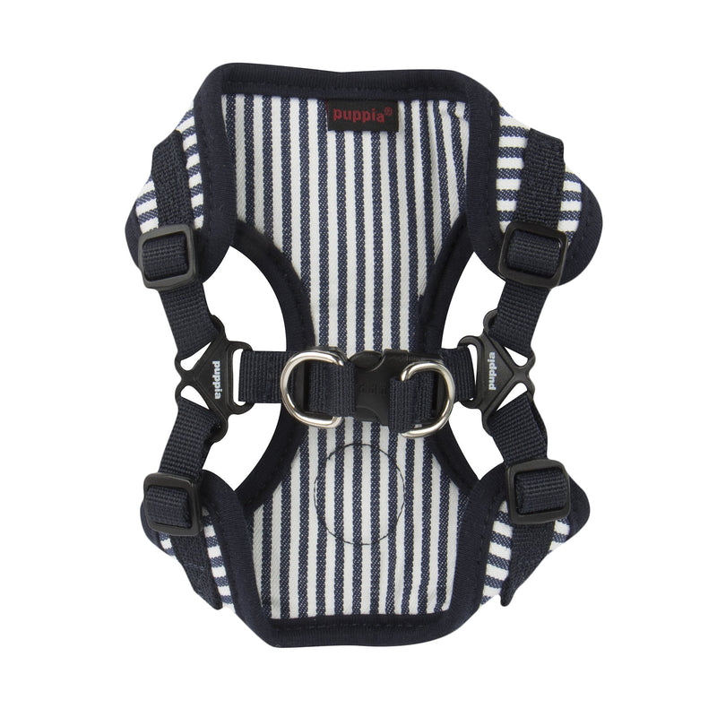 Puppia PARA-HC1523-SN-L Striped Navy Bobby Harness C Pet-Vest-Harnesses, LARGE L Puppia Bobby Harness C - PawsPlanet Australia