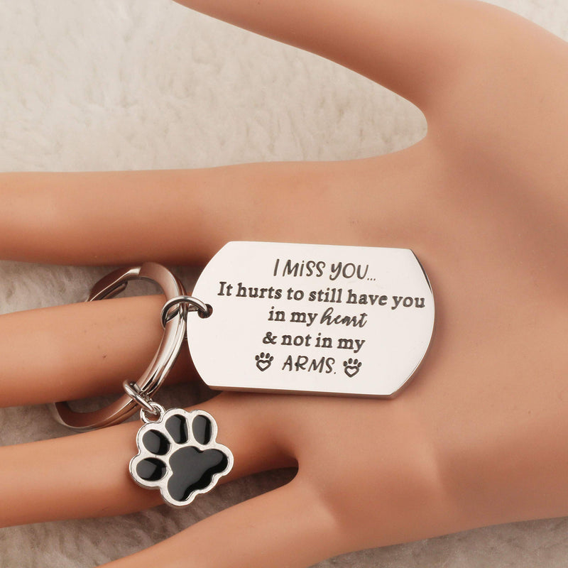 [Australia] - BAUNA Pet Memorial Gift Keychain It Hurts to Still Have You in My Heart Dog Cat Remembrance Jewelry Keyrings for Pet Loss 