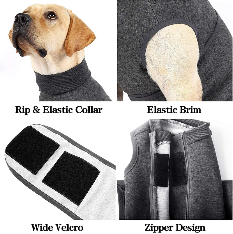 Dog Cats Anxiety Relief Vest Coat Soft Anxiety Jacket Wrap Shirt Relief Stress Fireworks Travel Thunder Keep Calming Comfort for Small Dogs (XS, Grey) XS - PawsPlanet Australia