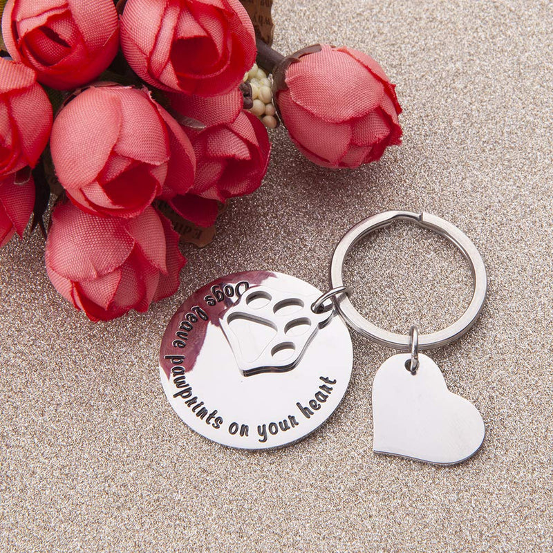 [Australia] - Pet Memorial Keychain for Dog Loss of Pet Gift Dogs Leave Paw Prints on Your Heart Pet Remembrance Sympathy Keepsake Grief Personalized Dog Keyring Gifts for Him Her Animal Lover Gift 