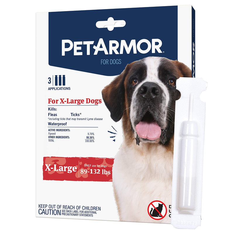 PetArmor for Dogs, Flea and Tick Treatment for Extra Large Dogs (89-132 Pounds), Includes 3 Month Supply of Topical Flea Treatments - PawsPlanet Australia