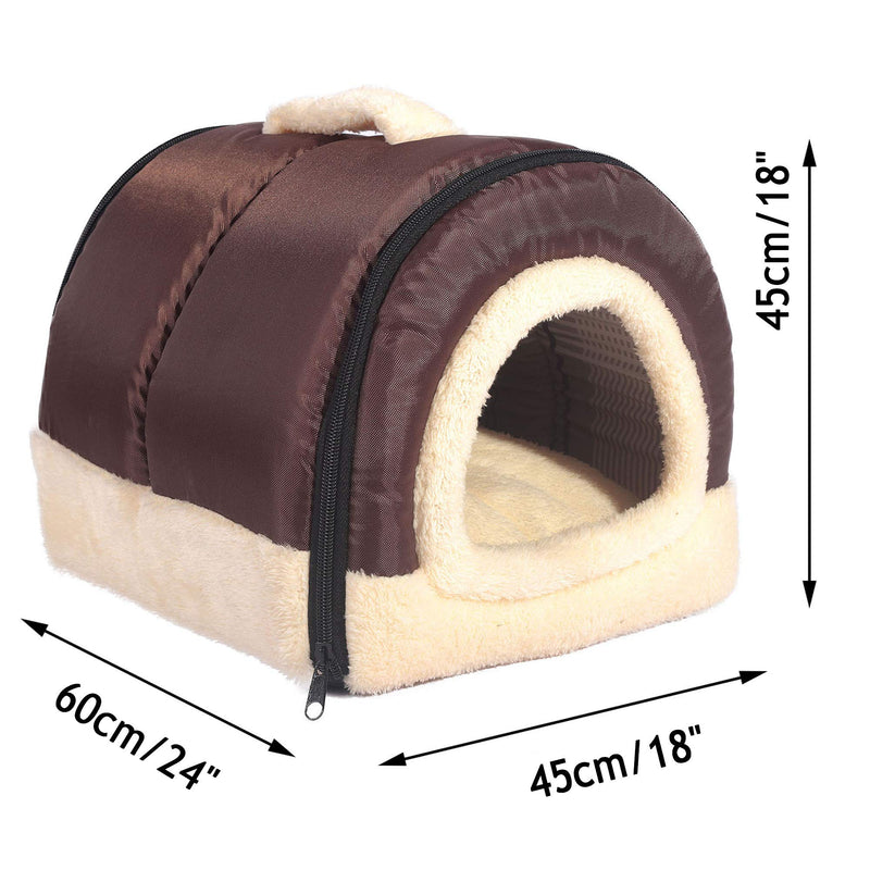 ANPPEX Igloo Dog House, Portable Cat Igloo Bed with Removable Cushion, 2 In 1 Washable Cozy Dog Igloo Bed Cat Cave, Foldable Non-Slip Warm for Pets Puppy Kitten Rabbit L A403 - PawsPlanet Australia