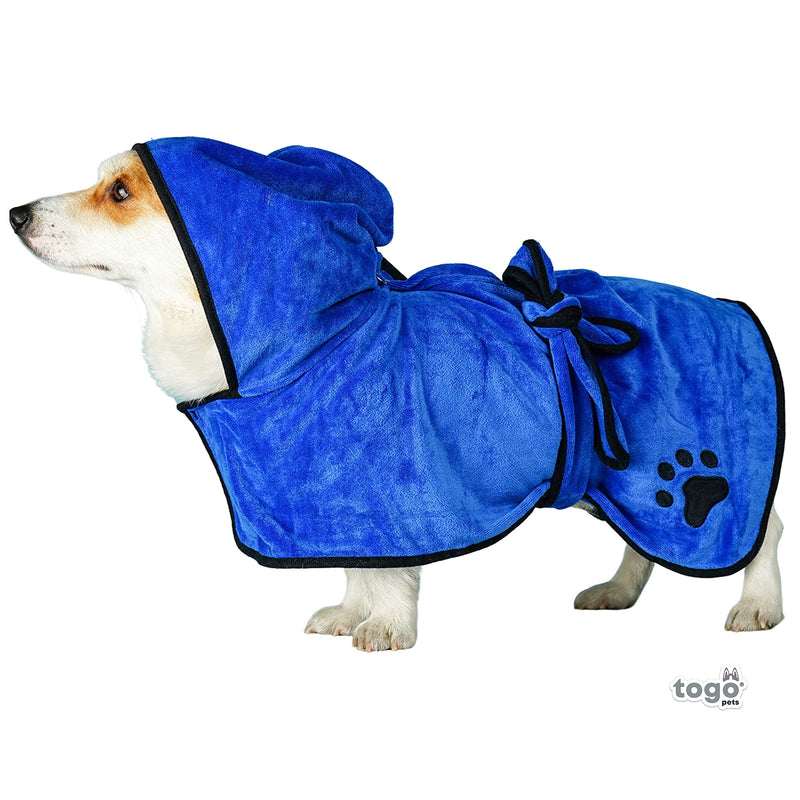 Dog Drying Coat, Dog Towel Robe, Dog Dressing Gown, Microfibre Bath Towel (Medium Dogs)+ Dog Walking Bag. Medium - PawsPlanet Australia