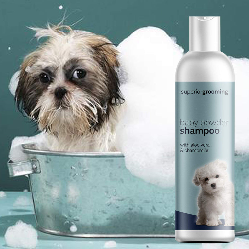 Dog Shampoo - Baby Powder Fragrance dog shampoo for the professional dog groomer. 250ml concentrated solution. Suitable for all breeds of dog. A great clean scent for your dog that lasts. 250 ml (Pack of 1) - PawsPlanet Australia