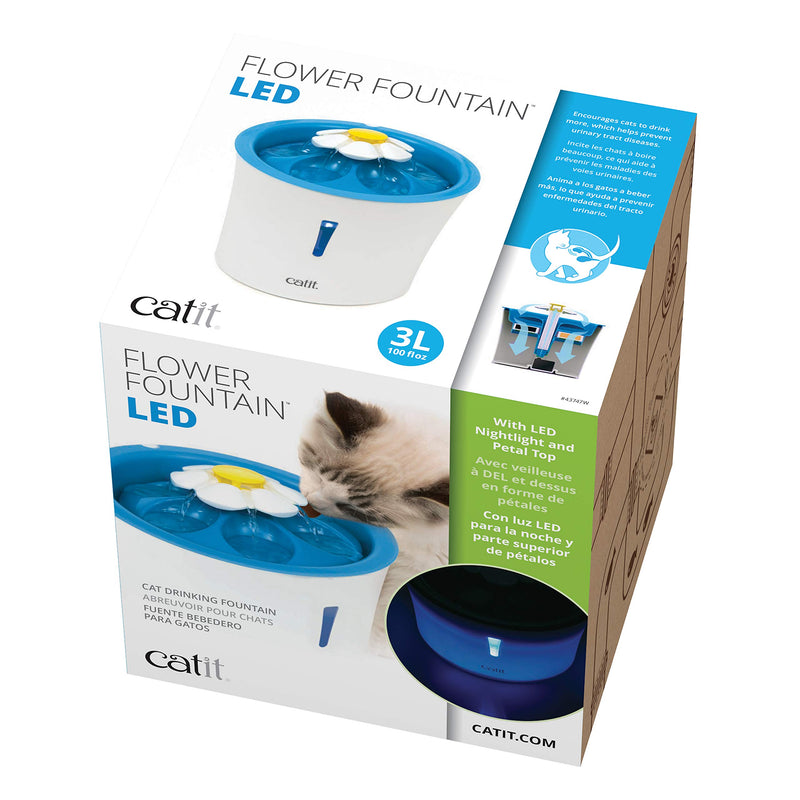 Catit Senses 2.0 Flower Fountain, Cat Drinking Water Fountain Blue - PawsPlanet Australia