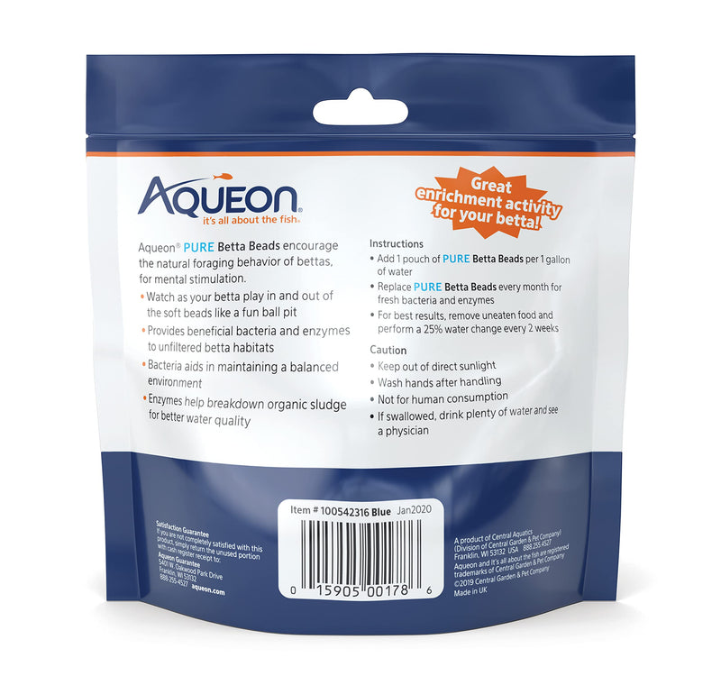 Aqueon Pure Betta Beads Blue - PawsPlanet Australia