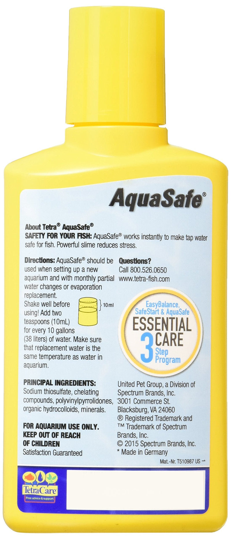 Tetra 16172 AquaSafe Fish Tank Water Conditioner, 8.45 fl oz - PawsPlanet Australia