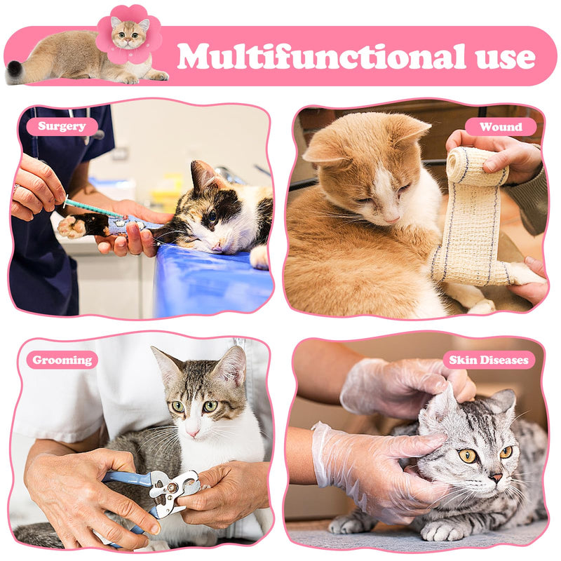 Pack of 2 cat collars made of felt, cat collars, adjustable, pet collar, anti-licker, soft cat collar for protection, wound healing for small dogs and cats - PawsPlanet Australia
