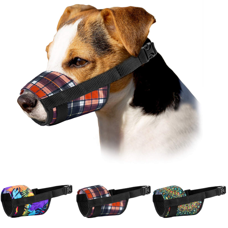 MUROM Print Dog Muzzle for Small Medium Large Dogs Puppy Pattern Adjustable Pet Muzzles Anti Barking Biting Mouth Cover (Mandala, S) Mandala - PawsPlanet Australia