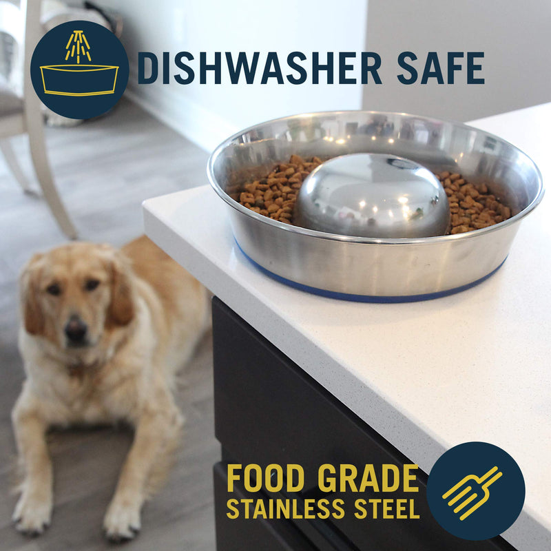 OurPets Slow Feeder Dog Bowls or Slow Feeder Insert, Slow Eating Stainless Steel Dog Bowls or Spiral Slow Feeder Bowl Insert. Great Dog Food Bowl for Small, Medium, and Large Breed Dogs or Cat Bowl - PawsPlanet Australia