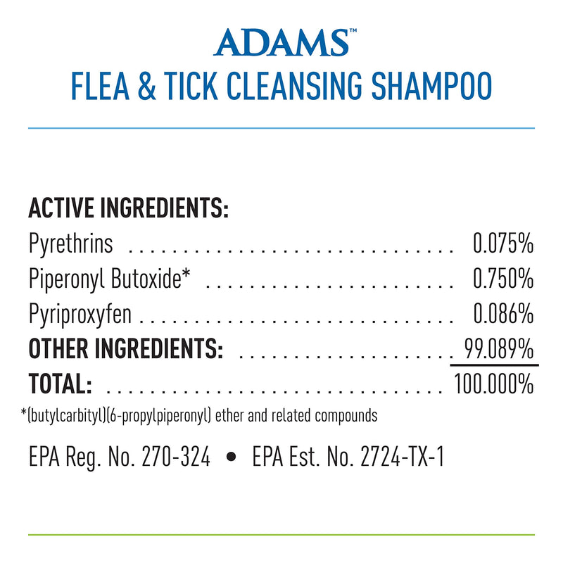 Adams Flea and Tick Cleansing Shampoo Cleansing Shampoo for Dogs & Cats - PawsPlanet Australia