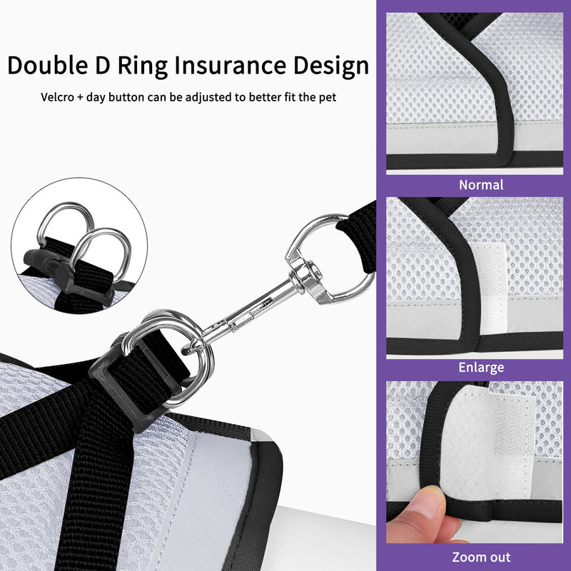 Cat harness set with leash, automatic cat harness for small dogs with 5 m/16.4 feet, cat leash, adjustable, escape-proof cat harness, escape-proof with leashes and night reflector (S) S - PawsPlanet Australia