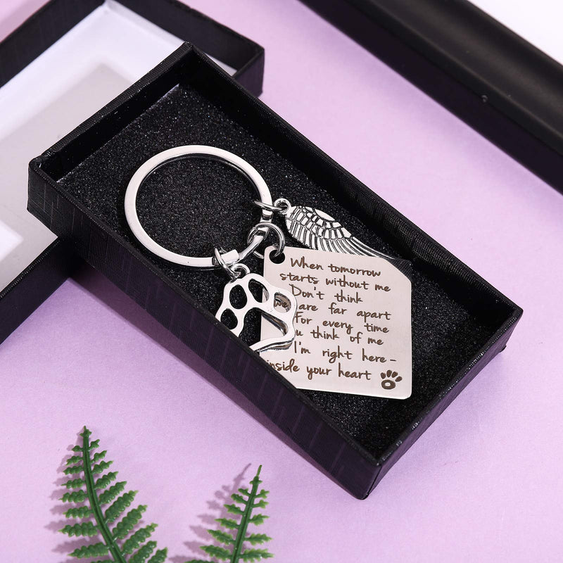 Cerolopy Loss of Pet Keychain, Memorial Keyring Angel with Paws, Key Pendant Sympathy Remembrance Gift for Pet Dog Cat Lover - PawsPlanet Australia