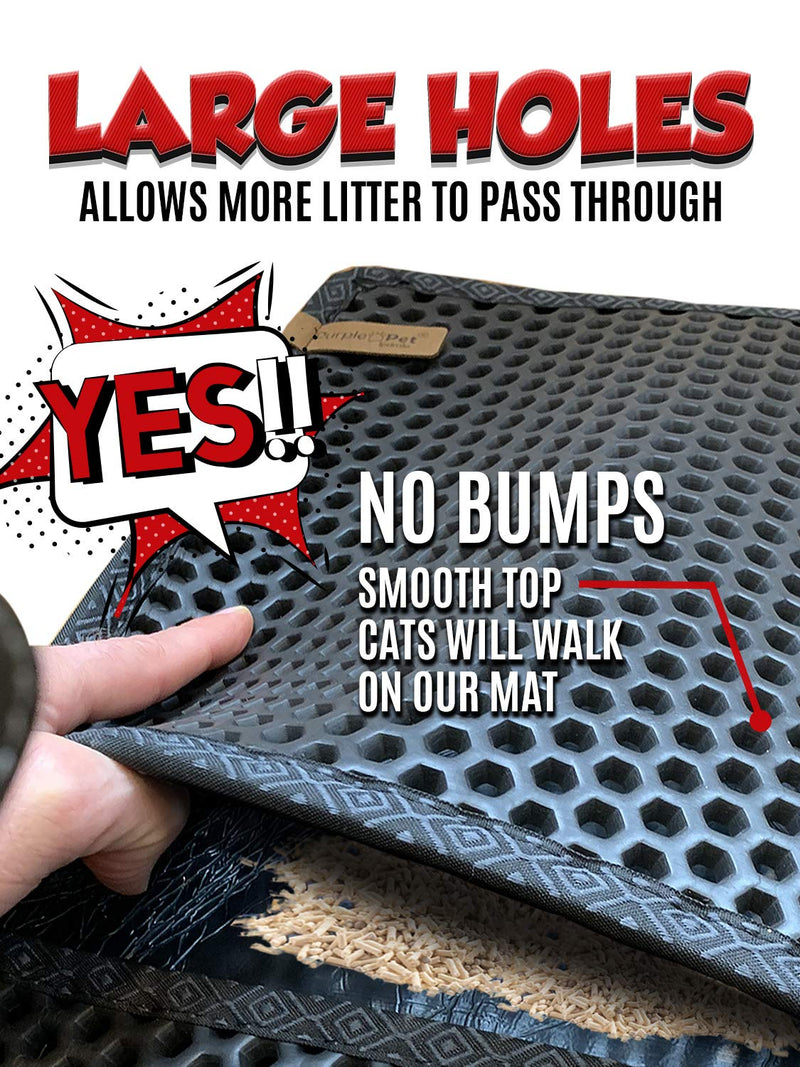 [Australia] - 2 Pack Foldable Cat Litter Trapper (27" by 27") Mat Connects With Hook to Make Larger Mat -Double-Layer Honeycomb Waterproof Kitty Litter Mat - Large Litter Box Mat 