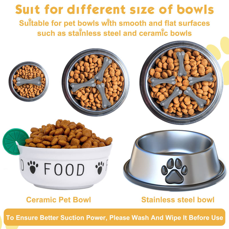 5 Pieces Silicone Slow Feeder Insert for Dog Bowls Bone Design Grey Slow Feeder Bowl Insert to Slow Down Eating with Suction Cup Turn a Dog Bowl or Dish into a Dog Bowl Slow Feeder - PawsPlanet Australia