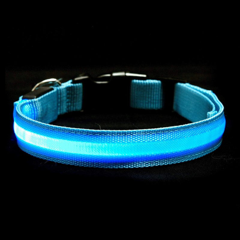Furhaven Pet - Hands-Free Bungee Dog Leash, LED Collar and Leash Extender, Vehicle Safety Seat Belt Clip, Vest Harness, and More for Active Dogs and Cats - Multiple Colors, Styles, and Sizes Small LED Blue - PawsPlanet Australia