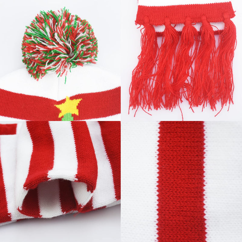 Zaptex Christmas Scarf Winter Warm Plush Scarf Girls Women Holiday Decorations (Christmas tree) - PawsPlanet Australia