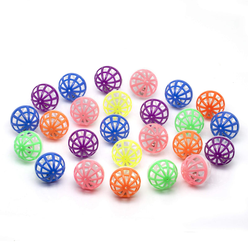 CHIWAVA 48PCS 1.6'' Cat Toy Ball with Bell Plastic Lattice Jingle Balls Kitten Chase Pounce Rattle Toy Assorted Color - PawsPlanet Australia