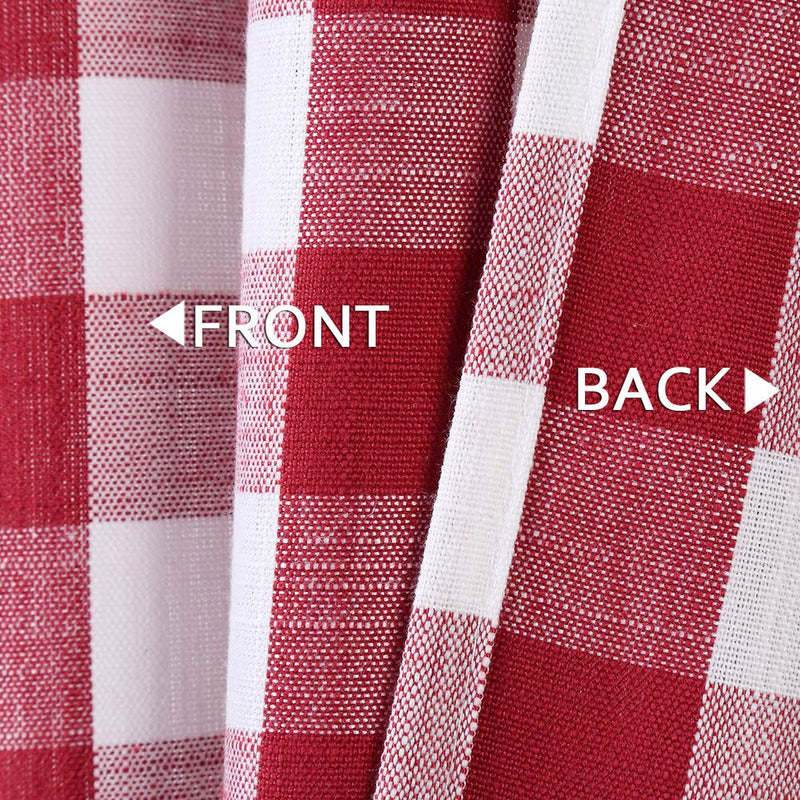 CAROMIO Buffalo Plaid Gingham Pattern Rod Pocket Short Window Curtains for Kitchen Cafe Curtains Bathroom Window Curtains 45 Inches Long, Red/White Tiers|45"L - PawsPlanet Australia