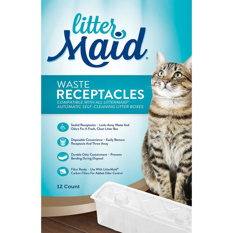 LitterMaid Litter Box Waste Receptacles, Disposable/Sealable Waste Receptacles for Automatic Litter Boxes 12-count Old Box - PawsPlanet Australia