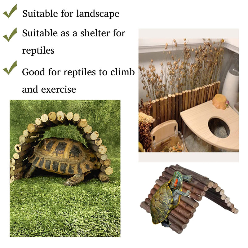 Hamiledyi Reptile Decor Hideout Wooden Guinea Pig Bridge Bendy Tunnel for Rodents Chewing Climbing Ladder Hideaway for Gecko Spiders Lizards Snakes Gerbil Rabbit Ferret Hedgehog Rat Gerbil Medium - PawsPlanet Australia